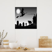POSTER HALLOWEEN WITCH SILHOUETTE (Cuisine)