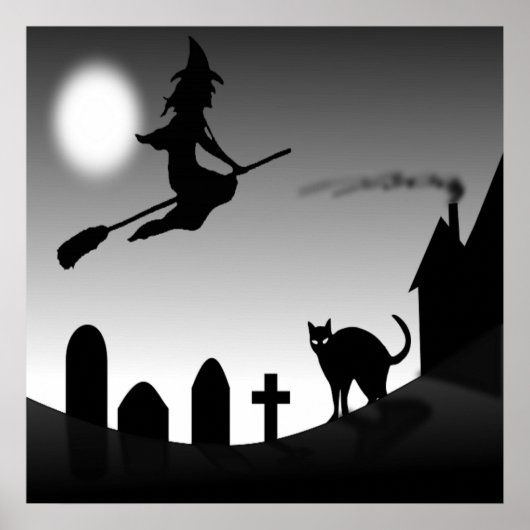 POSTER HALLOWEEN WITCH SILHOUETTE (Devant)