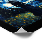 Poster Halloween Witch Starry Night Van Gogh Aesthétique (Coin)