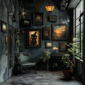 Poster Halloween Witchy Black Cat Art - Téléchargeable