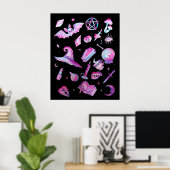 Poster Halloween : Witchy Goth Motif (Bureau à domicile)