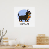 Poster Halloweenie Funny Saucisson Chien Pun (Cuisine)