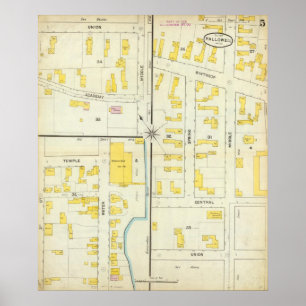 Poster Hallowell, comté de Kennebec, et le Maine