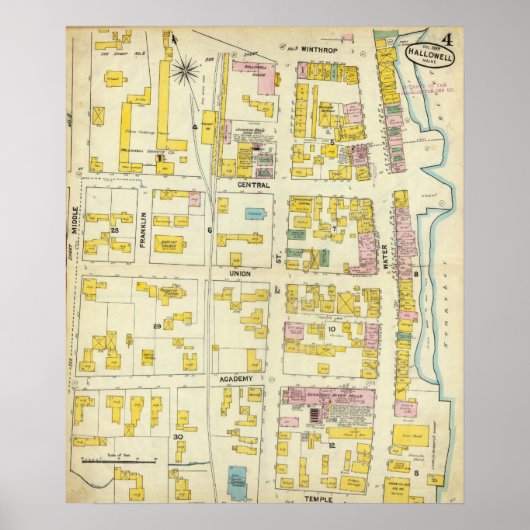 Poster Hallowell, comté de Kennebec et Maine 2 (Devant)
