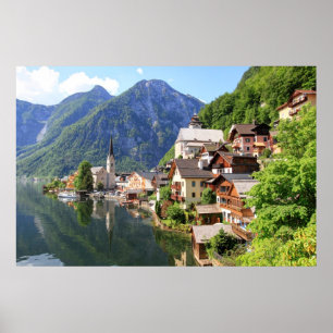 Poster Hallstatt, Oostenrijk