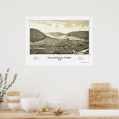 Poster Hallstead, PA Carte panoramique - 1887 (Cuisine)