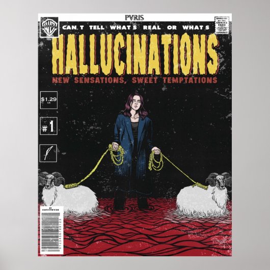Poster Hallucinations couverture de bande dessinée PVRIS (Devant)