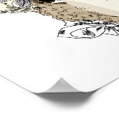 Poster Halo mouton floral (Coin)