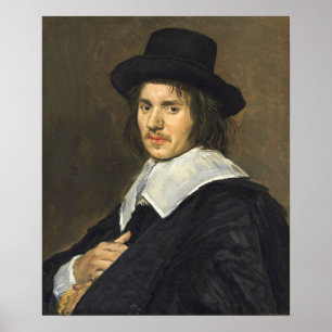 Poster Hals - Portrait d'un homme avec un nouveau chapeau