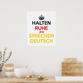 Poster Halten Ruhe und Sprechen Deutsch (Cuisine)