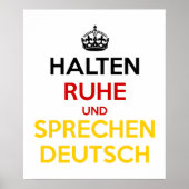 Poster Halten Ruhe und Sprechen Deutsch (Devant)