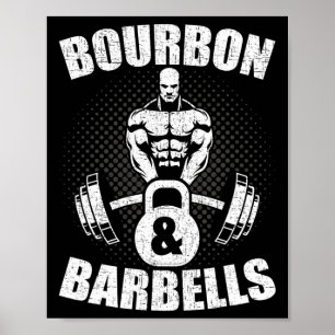 Poster Haltères Bourbon Fitness Bodybuilding Musculation