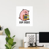 Poster Ham Radio Funny Pig Pun (Bureau à domicile)
