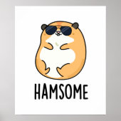 Poster Ham-some Funny Handsome Hamster Pun (Devant)