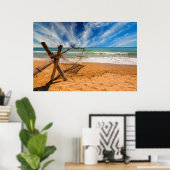 Poster Hamac sur une plage tropicale | Thaïlande (Bureau à domicile)