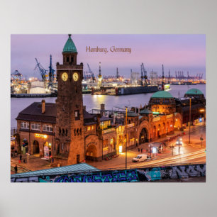 Poster Hambourg Allemagne, photo du paysage urbain