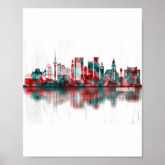 Poster Hambourg Allemagne Skyline (Devant)
