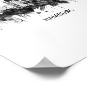Poster Hambourg Allemagne Skyline BW (Coin)