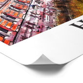 Poster Hambourg Allemagne Voyage Aquarelle main tirée (Coin)