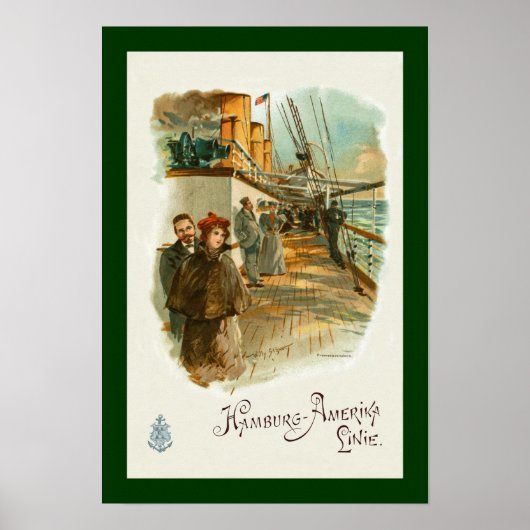 Poster Hambourg-Amerika~SS Furst Bismark~Homme/Femme Sur (Devant)