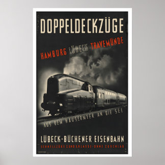 Poster Hamburg Travemunde Lubeck Germany Vintage Travel