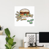 POSTER HAMBURGER (BURGER) & FRITES (Bureau à domicile)