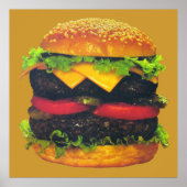 Poster Hamburger de luxe double au fromage (Devant)