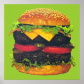 Poster Hamburger de luxe double au fromage (Devant)