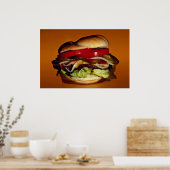 Poster Hamburger délicieux pour les gourmets (Cuisine)