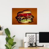 Poster Hamburger délicieux pour les gourmets (Bureau à domicile)