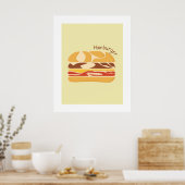 Poster Hamburger en Kanji japonais/Hiragana Wall Art (Cuisine)