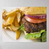 Poster Hamburger et frites (Devant)