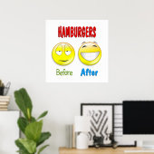 Poster Hamburgers avant après (Bureau à domicile)