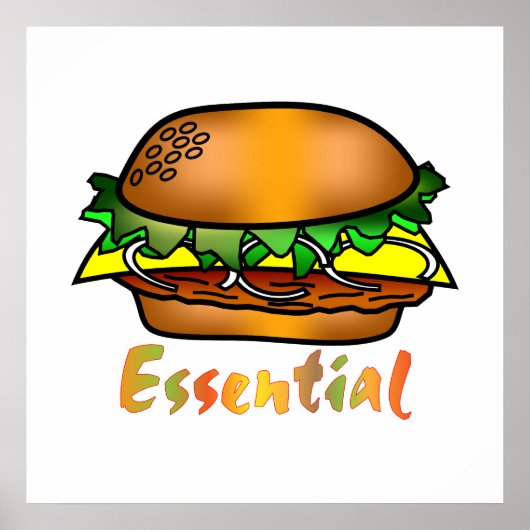 Poster Hamburgers indispensables (Devant)