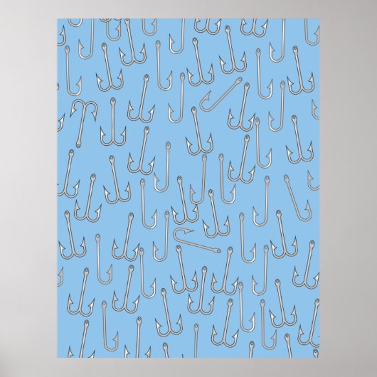 Poster Hameçons de pêche vintage (Devant)
