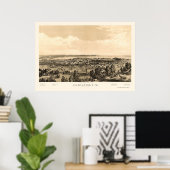Poster Hamilton, ON, Canada Carte panoramique - 1859 (Bureau à domicile)