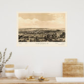 Poster Hamilton, ON, Canada Carte panoramique - 1859 (Cuisine)