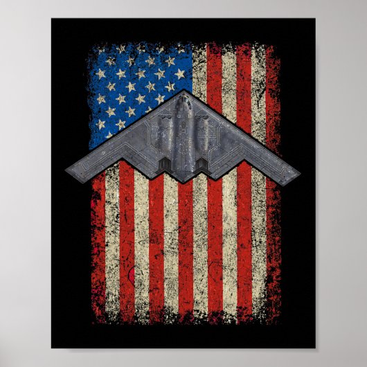 Poster Hammer Time Stealth B-2 Militaire Aircraft Minuit (Devant)