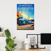 Poster Hammonton New Jersey Central Railroad Blue Comet (Bureau à domicile)