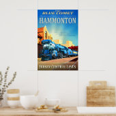 Poster Hammonton New Jersey Central Railroad Blue Comet (Cuisine)