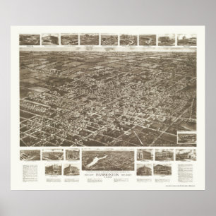 Poster Hammonton, NJ Carte panoramique - 1926