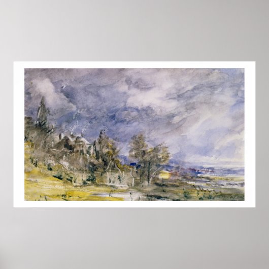 Poster Hampstead Heath, près de Well Walk, 1834 (w/c) (Devant)