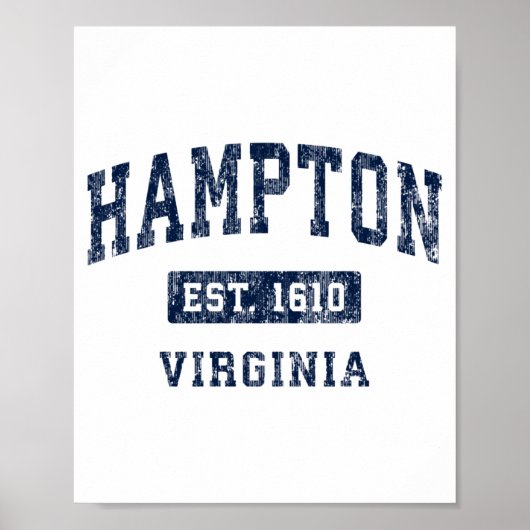 Poster Hampton Virginia Va Vintage Established Srts Desig (Devant)