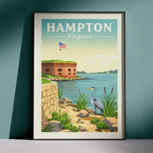 Poster Hampton Virginie vintage