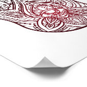 Poster Hamsa avec motif boho (Coin)