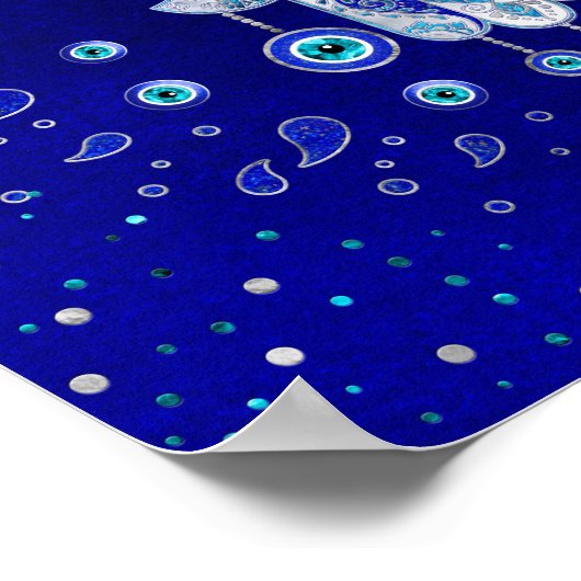 Poster Hamsa Hand-Evil Eye Amulet (Coin)