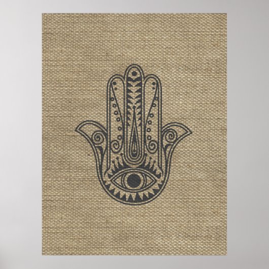 Poster HAMSA Main de Fatima symbole amulet (Devant)