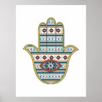 HAMSA Main de Fatima symbole amulet, tribu Aztèque