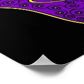 Poster Hamsa-main jaune violet de Miriam-Hand de Fatima. (Coin)