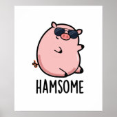 Poster Hamsome Funny Pig Pun (Devant)